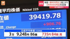 日経平均株価が3万9000円台を回復　一時900円以上の値上がり| TBS CROSS DIG with Bloomberg