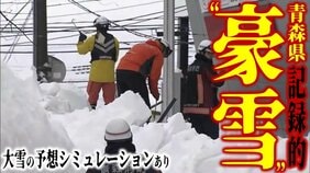 【雪の予想・4日午後9時半現在】気温上昇で「落雪」相次いだ青森県　「アムゼ」の屋根から落ちたとみられる雪は歩道塞ぐ　弘前市では除雪中の人が巻き込まれる事故も…　大雪シミュレーションで見る最新予想は？|TBS NEWS DIG