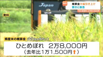 コメ概算金「ひとめぼれ」2万8000円に大幅引き上げ 農家驚きと販売価格