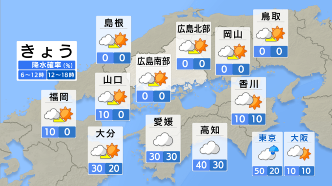【きょう4/5(金) 広島天気】徐々に薄雲がとれ日ざし多めに　天気の崩れはなし　|　RCC NEWS | 広島ニュース | RCC中国放送