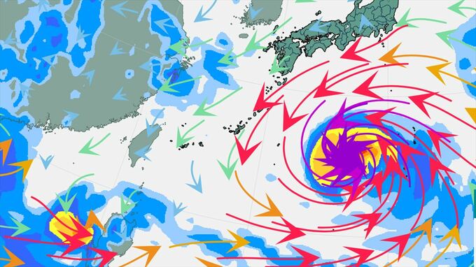 【ダブル台風】台風14号(クジラ)発生　南シナ海でほとんど停滞　台風13号(ドルフィン)は強い勢力で7日に沖縄本島近海に接近か【進路予想・雨と風のシミュレーション】　|　山梨のニュース | ＵＴＹテレビ山梨