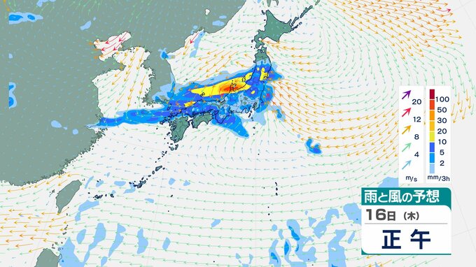 【大雨情報】北陸地方では大気の状態が不安定に雷を伴って1時間に50ミリの非常に激しい雨が降り大雨となる所がある見込み…警報級の大雨の可能性も【雨と風のシミュレーション】　|　富山のニュース｜天気・防災｜チューリップテレビ
