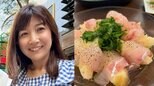 【根本美緒】　「息子とテレビ見てて、この料理食べたい!!」　桃と鯛の彩り鮮やかな一皿を披露　抹茶豆腐白玉も挑戦|TBS NEWS DIG
