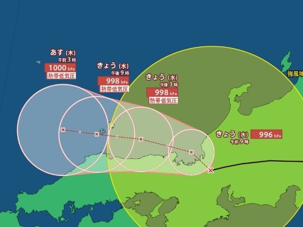 【台風情報】台風15号（チャンホン）は茨城県南部に上陸後　千葉→埼玉→東京→山梨→長野→岐阜→滋賀の各都県を横断　12日午後3時には熱帯低気圧へ（12日午前4時45分・気象庁発表）　|　SBC NEWS | 長野のニュース | SBC信越放送