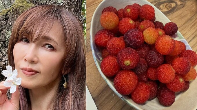 【 工藤静香 】　赤く実った「山桃」の収穫を報告　こだわりの手作りピクルスやハーブ炭酸水にファンから「お洒落」「何でもある」と絶賛の声|TBS NEWS DIG