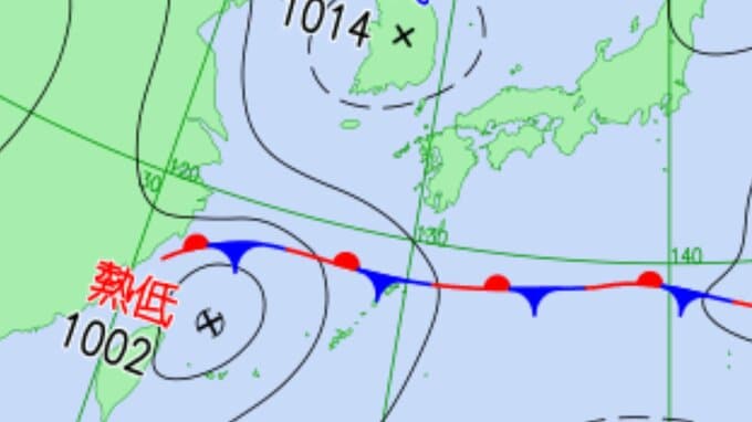 【台風情報】新たな台風のたまご「熱帯低気圧」台湾付近から日本に…一時的に「台風」になるおそれも…1時間に20キロの速さで進む…気象情報に注意【気象庁 天気図】|TBS NEWS DIG
