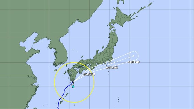 【台風情報】最新 台風6号(チャンミー)　2日夜にかけて九州南部にかなり接近か　東京首都圏には3日に最接近する見込み　東海地方、近畿地方、四国地方、九州南部・奄美地方では線状降水帯発生の可能性...このあとの進路と勢力を詳しく　気象庁　　|　山形のニュース│TUYテレビユー山形