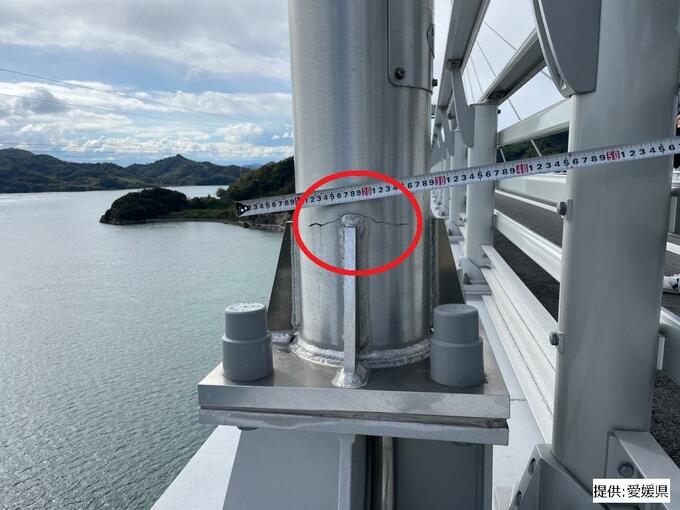 「ゆめしま海道」橋の柱12本に最大15センチの亀裂… 県が撤去工事へ 岩城橋の照明柱　|　愛媛のニュース - Nスタえひめ｜あいテレビは6チャンネル