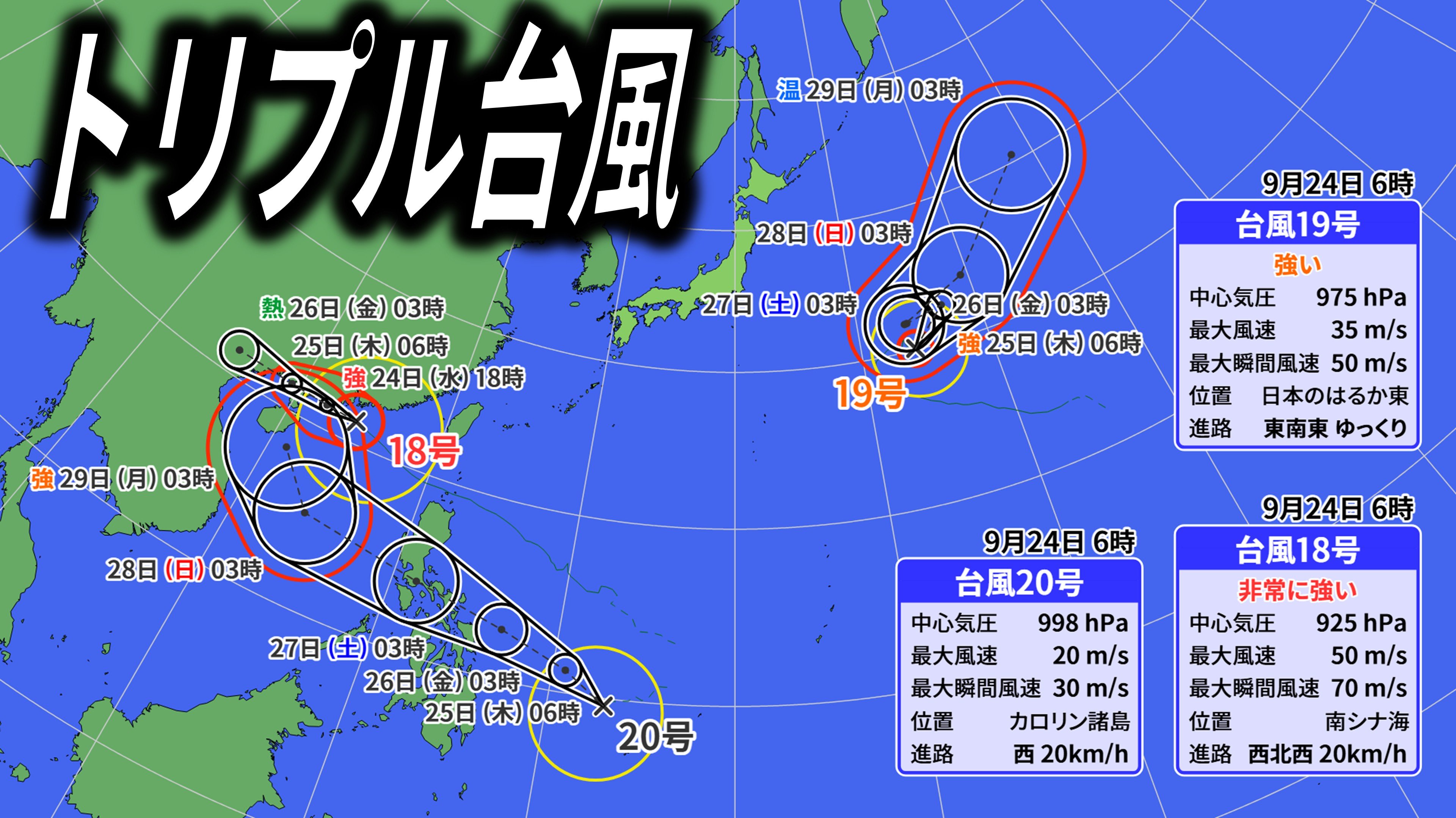 トリプル台風】台風20号「ブアローイ」が発生 今後の進路は？【台風18
