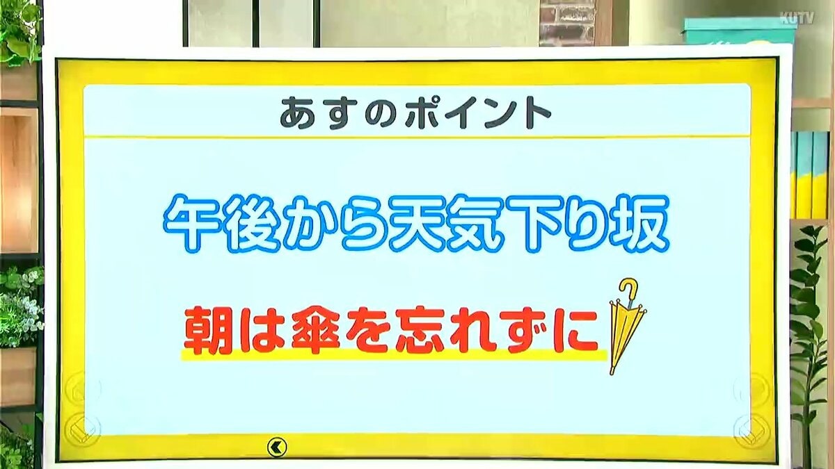 高知の天気　９日　夕方から傘の出番　山岸拓気象予報士が解説