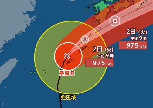 【台風情報】「台風6号(チャンミー)」進路予想　暴風域を伴ったまま西日本・東日本に接近か　雨・風・波の予想は？　気象庁1日22時50分発表【6月6日(土)にかけての雨風シミュレーション】|TBS NEWS DIG