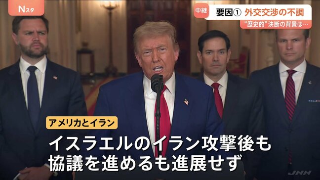 イラン攻撃トランプ氏決断の背景 (1)外交交渉による解決進まず トルコ大統領による仲介の不調 (2)イラン弱体化 軍事攻撃で譲歩引き出す好機と判断|TBS NEWS DIG