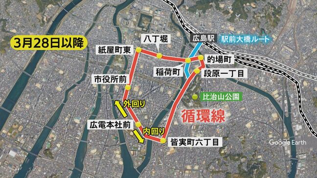 広島市中心部にも「内回り・外回り」ルート　広島電鉄の「循環線」　来月28日から運行開始|TBS NEWS DIG