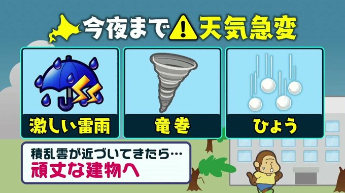 【北海道の気象情報】今夜にかけて激しい雷雨や竜巻の恐れ…午後は発雷確率50%超のエリアも　週末にかけては厳しい残暑が継続へ（午前11：45時点）|TBS NEWS DIG