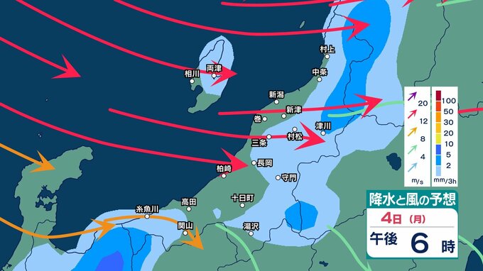 新潟県は強風に注意　あす4日は最大瞬間風速30メートルに達する所も【3日～8日午後3時までの雨風シミュレーション・3日午前11時30分時点】|TBS NEWS DIG