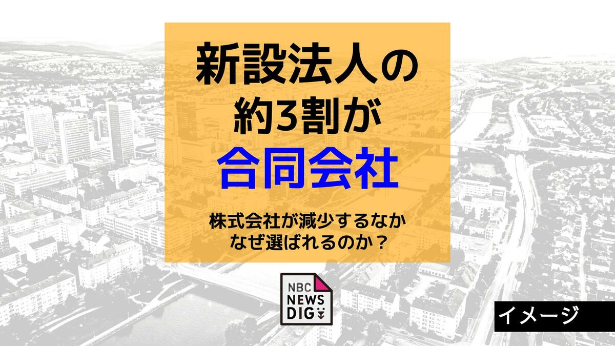 新設法人の約3割が「合同会社」へ 株式会社が減少するなか なぜ選ば