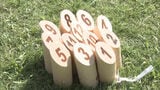 フィンランド発祥のスポーツ「モルック」大会 家族連れなど約30チームが参加して熱戦 | 福岡のニュース|RKB NEWS|RKB毎日放送
