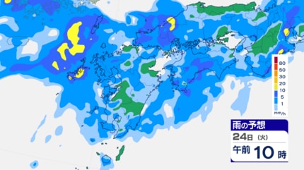 長崎県で24日明け方にかけて非常に激しい雨のおそれ 今後の雨の