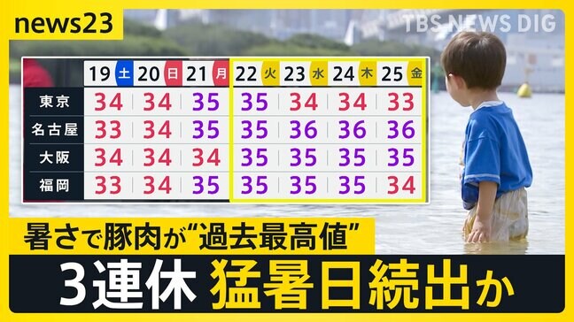 関東甲信など梅雨明け発表…3連休は各地で猛暑日続出か　厳しい暑さの影響で豚肉は“過去最高値”に　チャーシューが売りのラーメン店は…【news23】|TBS NEWS DIG