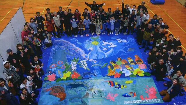 真庭市の小学生が制作「大きな絵」大阪・関西万博の会場で展示へ“いのち”をテーマに 縦横5メートルの大作【岡山】|TBS NEWS DIG