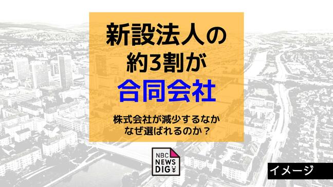 新設法人の約3割が「合同会社」へ 株式会社が減少するなか なぜ選ばれるのか?【東京商工リサーチ】|TBS NEWS DIG