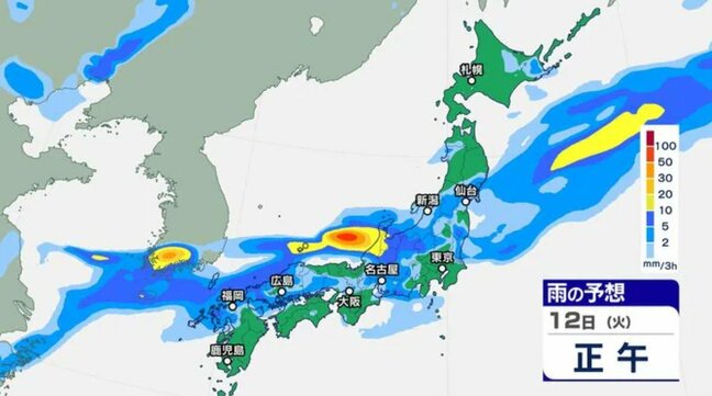 【大雨情報】関東甲信は12日夜まで大雨に警戒…土地災害や河川の増水、突風やひょうのおそれ【雨風シミュレーション】|TBS NEWS DIG