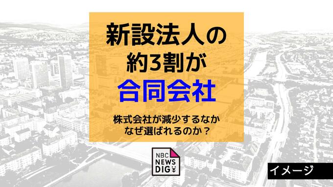 新設法人の約3割が「合同会社」へ　株式会社が減少するなか なぜ選ばれるのか？【東京商工リサーチ】|TBS NEWS DIG