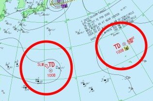 【気象情報】“台風のたまご”＝熱帯低気圧が「ダブルで発生」【10月2日（金）までの雨風シミュレーション画像掲載】22日午前9時の実況天気図　長期シミュレーションでは「気になる渦」も…　|　SBC NEWS | 長野のニュース | SBC信越放送