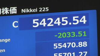 歴代5位の値下がり幅 株価急落一時2600円安 終値2033円安の5万4245円 リスク回避の「売り」一色 イラン情勢混乱を受け原油価格上昇 企業業績悪化の見方から|TBS NEWS DIG