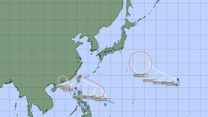 【台風情報】"台風のたまご" が3つ...今後はトリプル台風発生か　このあとの勢力と進路を詳しく　最大瞬間風速は？ 全国の天気を画像で　気象庁|TBS NEWS DIG