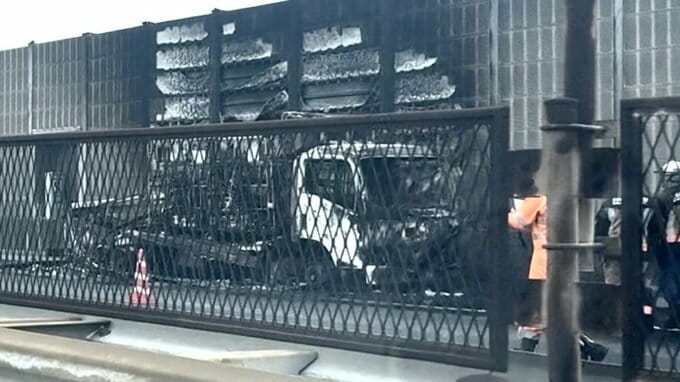 常磐自動車道でトラック1台全焼　けが人なし　埼玉・三郷市|TBS NEWS DIG