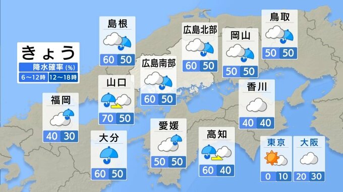 【きょう9/25(木)広島天気】日中断続的に雨　夜には広くやむ　|　RCC NEWS | 広島ニュース | RCC中国放送