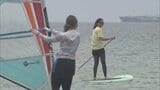 住吉浜リゾートパークで早くも海開き サップやウインドサーフィンに歓声 大分・杵築市 | 大分のニュース|OBS NEWS|大分放送