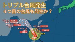 【台風情報最新】4つ目の台風へ発生か？　トリプル台風「台風22号」「台風23号」「台風24号」の今後の進路どうなる？【11日午後5時更新】|TBS NEWS DIG