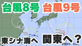 【台風情報】「台風9号」週末に関東地方に接近のおそれも「台風8号」は東シナ海に【台風いつどこへ？今後16日間の天気予報シミュレーション 　気象庁発表 29日午前6時30分更新】|TBS NEWS DIG