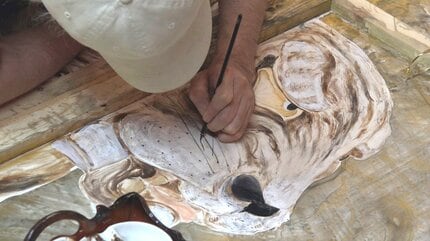 熊本城内の神社に飾る『清正公の天井画』 「熊本の力に」迷いなく描き