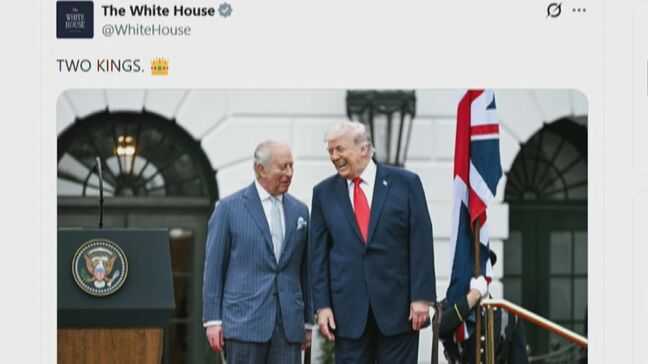 「TWO KINGS(2人の王)」トランプ大統領とイギリス・チャールズ国王が並んでいる写真を「X」に投稿 ホワイトハウス|TBS NEWS DIG