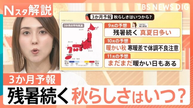 秋の訪れはいつ？寒暖差のある「暖かい秋」に　今後も相次いで発生する台風と記録的大雨に警戒【Nスタ解説】|TBS NEWS DIG
