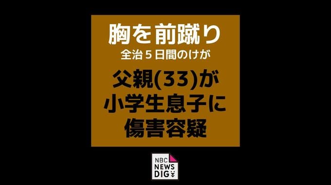 「頭はたたいたが前蹴りはしていない」小学生の息子にけがをさせたとして傷害の疑いで父親（33）を逮捕【長崎】|TBS NEWS DIG