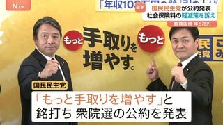 国民民主党が衆議院選挙の公約発表 「もっと手取りを増やす」 社会保険料の軽減策など盛り込む| TBS CROSS DIG with Bloomberg