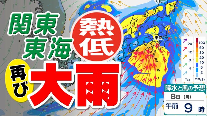 【関東近畿東海 再び 大雨おそれ】台風のたまご＝熱帯低気圧北上と梅雨前線【雨・風シミュレーション5日（金）～9日（火）】「気象庁の台風情報・気象情報・進路」に今後注意|TBS NEWS DIG