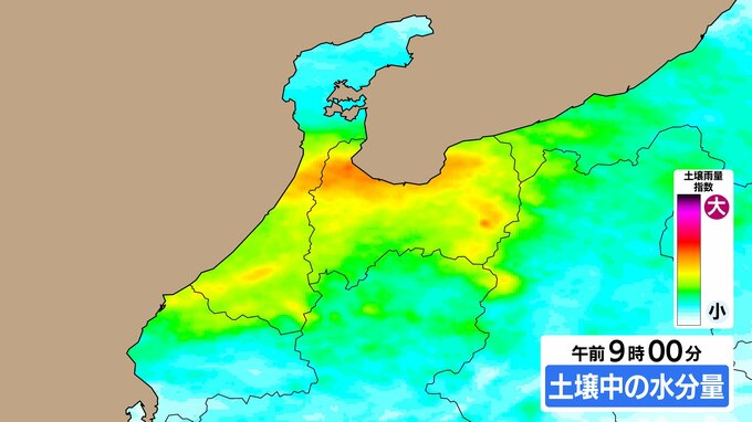 【土壌雨量指数】少雨でも土砂災害おそれ　土壌中に大量の水分残る　県西部29日夕方まで土砂災害警戒　氷見は降り始めから488.0mm観測　富山【雨のシミュレーション】　|　富山のニュース｜天気・防災｜チューリップテレビ