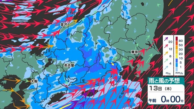 【吹くか春一番？】東京 大阪 名古屋 今夜は荒れた天気　あすも強風【雨と風のシミュレーション】|TBS NEWS DIG