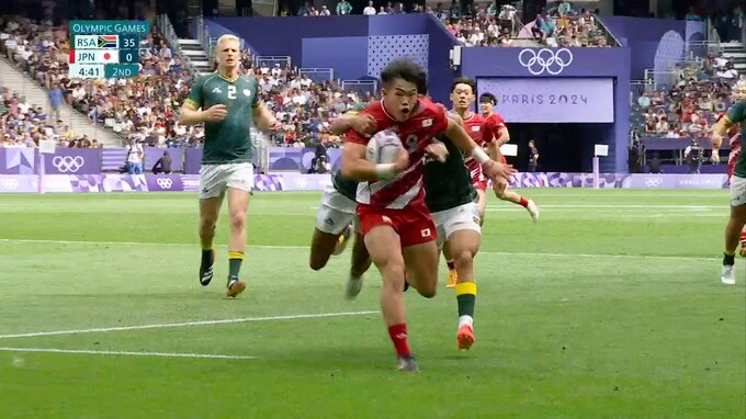 7人制ラグビー男子 予選リーグ最終戦で南アに5ー49で敗戦、3連敗で準々決勝進出ならず 順位決定戦へ【パリ五輪】|TBS NEWS DIG