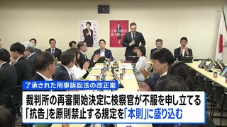 再審制見直しの刑事訴訟法改正案を了承　自民党の合同部会　「本則」に検察官抗告「原則禁止」盛り込む  あす閣議決定へ| TBS CROSS DIG with Bloomberg