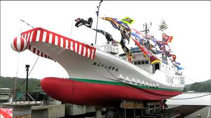 気仙沼で初めて受注「高知のカツオ一本釣り漁船」完成 宮城