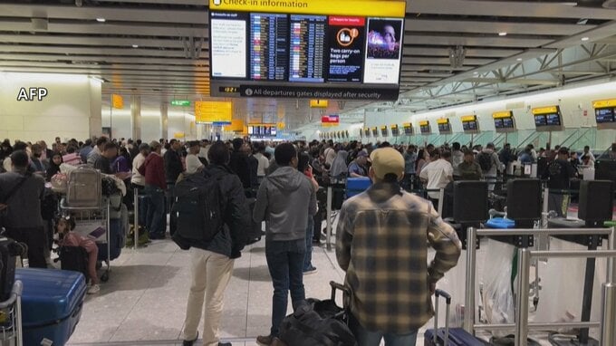 イギリス・ヒースロー空港などヨーロッパの複数の主要空港でシステム障害　遅延や欠航が発生　搭乗システム扱う会社にサイバー攻撃