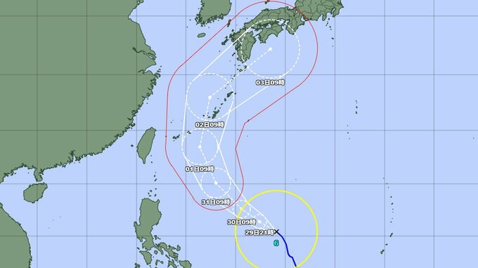 【台風情報】台風6号は右にカーブし沖縄、九州、四国方面へ　本州にも影響か…最大瞬間風速は50メートルまで発達し北上　気象庁発表　|　山形のニュース│TUYテレビユー山形