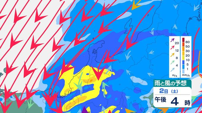 【北陸気象情報】あす２日は雷を伴って“バケツをひっくり返したような”激しい雨が降る所も　警報級の大雨となる可能性【1時間毎雨風シミュレーション】|TBS NEWS DIG