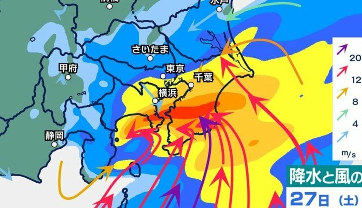 【台風情報】台風7号　関東・東海にかなり接近へ【1時間ごとの雨・風シミュレーショ…